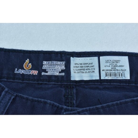 LAPCO FR Men's Jeans 34x30 Canvas Lightweight Flame Resistant Blue Pants - Picture 10 of 16
